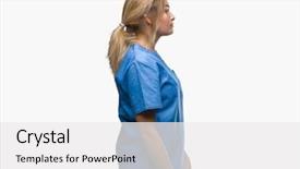  Presentation with nurse - Theme featuring silhouettes nurses - young caucasian nurse woman wearing background and a  colored foreground
