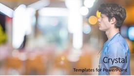  Presentation with medical - Slide deck with silhouettes nurses - young doctor wearing medical uniform background and a  colored foreground