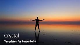  Presentation with night sky - Amazing PPT layouts having silhouettes-of-a-man backdrop and a wine colored foreground