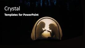  Presentation with children playing - PPT layouts with silhouettes-of-children-playing background and a black colored foreground