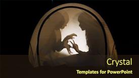  Presentation with children playing - Theme featuring silhouettes-of-children-playing background and a tawny brown colored foreground