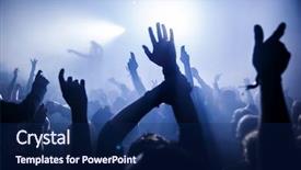  Presentation with stage lights - Slide set featuring silhouettes of concert crowd background and a navy blue colored foreground