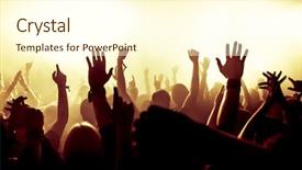  Presentation with stage lights - Amazing presentation design having silhouettes of concert crowd backdrop and a cream colored foreground