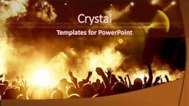  Presentation with stage lights - Beautiful slide set featuring silhouettes of concert crowd backdrop and a wine colored foreground