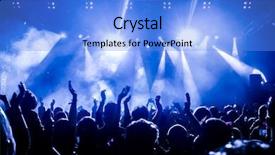  Presentation with stage lights - Presentation theme featuring silhouettes of concert crowd background and a light blue colored foreground