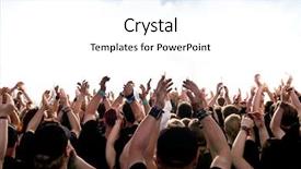  Presentation with stage lights - Colorful theme enhanced with silhouettes of concert crowd backdrop and a white colored foreground