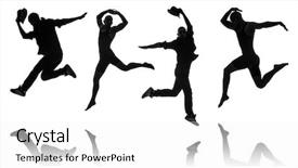  Presentation with dancing silhouettes - Colorful presentation theme enhanced with silhouettes of dancers in dancing backdrop and a  colored foreground