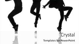  Presentation with dancing silhouettes - Theme having silhouettes of dancers in dancing background and a white colored foreground