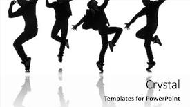  Presentation with dancing silhouettes - Colorful PPT theme enhanced with silhouettes of dancers in dancing backdrop and a white colored foreground