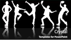  Presentation with dancing silhouettes - Slides enhanced with silhouettes of dancers in dancing background and a  colored foreground