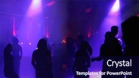  Presentation with dancing silhouettes - Presentation featuring silhouettes of dancing people background and a navy blue colored foreground