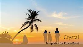  Presentation with silhouettes family - Presentation design with silhouettes-of-family-with-two background and a gold colored foreground