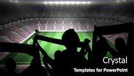  Presentation with football lights - PPT layouts having silhouettes of football supporters background and a black colored foreground