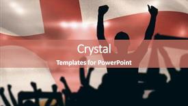  Presentation with astro turf football field - Beautiful slide deck featuring world cup - silhouettes of football supporters backdrop and a coral colored foreground