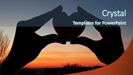  Presentation with poster - Audience pleasing PPT theme consisting of silhouettes of hands with heart backdrop and a  colored foreground