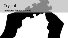  Presentation with puzzle - Audience pleasing slide set consisting of silhouettes of hands with puzzle backdrop and a  colored foreground