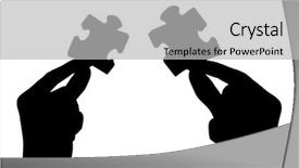  Presentation with racism white hands in modern - Cool new slide set with silhouettes of hands with puzzle backdrop and a light gray colored foreground