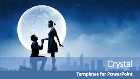  Presentation with marriage - Colorful PPT layouts enhanced with marriage proposed - silhouettes of man making proposal backdrop and a teal colored foreground