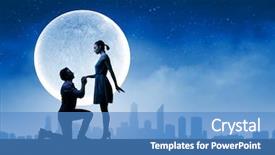  Presentation with silhouette of man worship - Amazing slides having silhouettes of man making proposal backdrop and a teal colored foreground