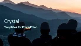  Presentation with nepal - Colorful presentation theme enhanced with silhouettes of men at sunset pokhara nepal backdrop and a ocean colored foreground