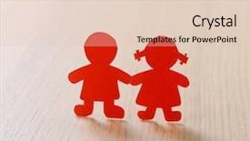  Presentation with silhouettes men women - Slide set consisting of silhouettes of men women cut out of paper on a wooden background happy couple in love background and a lemonade colored foreground