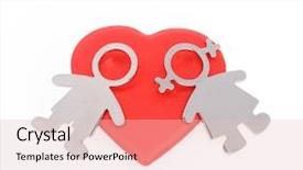  Presentation with silhouettes men women - Amazing PPT theme having silhouettes of men women and heart on white background happy couple in love backdrop and a lemonade colored foreground