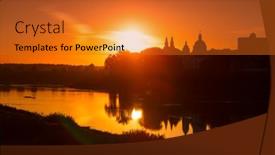  Presentation with old - Cool new PPT layouts with silhouettes-of-old-polatsk-belarus backdrop and a gold colored foreground