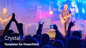  Presentation with people enjoying - Presentation design with silhouettes-of-people-enjoying-live background and a navy blue colored foreground