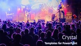  Presentation with people enjoying - Slide set having silhouettes-of-people-enjoying-live background and a navy blue colored foreground