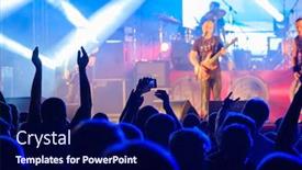  Presentation with group of people silhouettes walking - Slide deck with silhouettes-of-people-enjoying-live background and a navy blue colored foreground