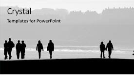  Presentation with black people - Theme with silhouettes-of-people-on-scarborough background and a light gray colored foreground