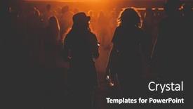  Presentation with festival - PPT theme featuring silhouettes-of-people-walking background and a dark gray colored foreground