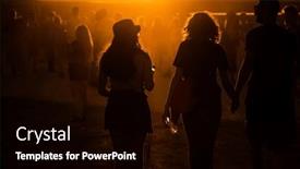  Presentation with festival - Presentation design having silhouettes-of-people-walking background and a black colored foreground