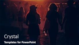  Presentation with festival - Slide deck featuring silhouettes-of-people-walking background and a black colored foreground