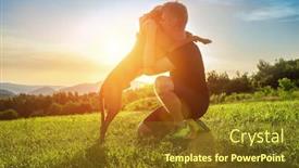  Presentation with dog - Slide deck consisting of silhouettes-of-runner-and-dog background and a tawny brown colored foreground