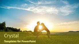  Presentation with dog - Theme with silhouettes-of-runner-and-dog background and a tawny brown colored foreground