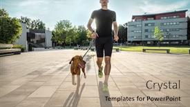  Presentation with morning sunrise - Slide set enhanced with silhouettes-of-runner-and-dog background and a coral colored foreground