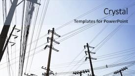  Presentation with cables - Cool new slides with silhouettes of telegraph poles backdrop and a light blue colored foreground