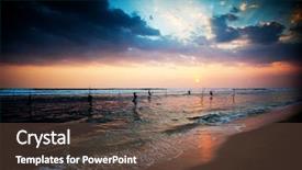  Presentation with sri lanka - Slide deck with silhouettes of the traditional stilt background and a  colored foreground