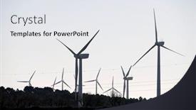  Presentation with green energy - Slides consisting of silhouettes-of-windmills background and a sky blue colored foreground
