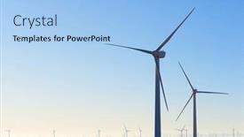  Presentation with green energy - Presentation theme having silhouettes-of-windmills background and a light blue colored foreground