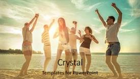  Presentation with friendship day - Presentation featuring silhouettes people - friends funny dance background and a yellow colored foreground