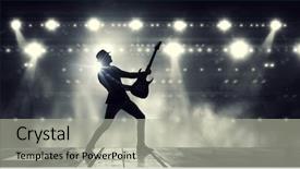  Presentation with elegant - Cool new PPT theme with silhouettes people 3d - elegant guitarist silhouette backdrop and a light gray colored foreground