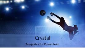  Presentation with sales action plan - Amazing PPT layouts having silhouettes people 3d - goalkeeper player in action mixed backdrop and a teal colored foreground