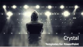  Presentation with spooky - Amazing PPT theme having silhouettes people 3d - spooky criminal person mixed media backdrop and a wine colored foreground