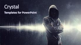  Presentation with spooky - Slide deck consisting of silhouettes people 3d - spooky criminal person mixed media background and a wine colored foreground