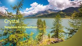  Presentation with popular - Slide deck featuring great view on azure lake silsersee sils and peak piz corvatsch picturesque and gorgeous scene popular tourist attraction location place upper engadine valley swiss alps europe beauty world background and a tawny brown colored foreground