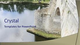  Presentation with roman - Audience pleasing PPT theme consisting of river passing through orense roman backdrop and a lemonade colored foreground