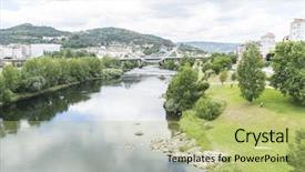  Presentation with roman - Cool new presentation theme with river passing through orense roman backdrop and a mint green colored foreground