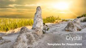  Presentation with wyoming - Colorful PPT layouts enhanced with siliceous-spire-at-sunset-time backdrop and a gray colored foreground